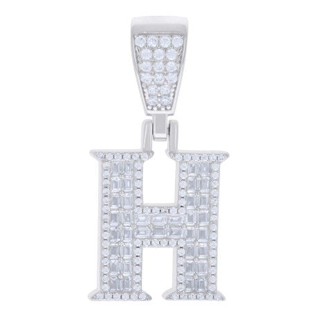 925 Sterling Silver Initial Pendant "H"