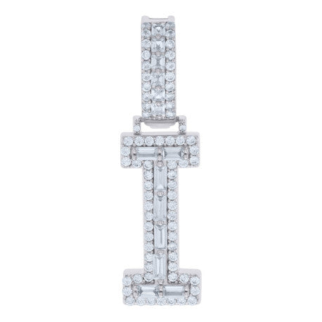 925 Sterling Silver Initial Pendant "I"
