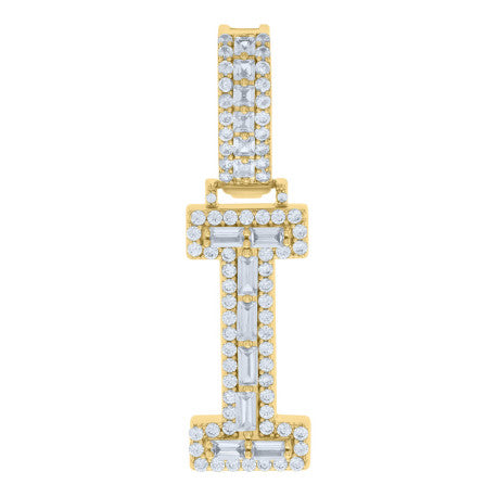 925 Sterling Silver Initial Pendant "I"
