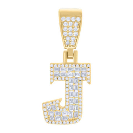 925 Sterling Silver Initial Pendant "J"