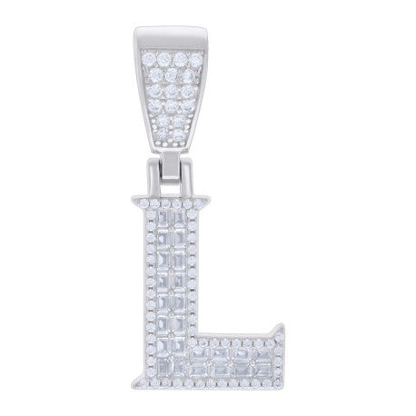 925 Sterling Silver Initial Pendant "L"