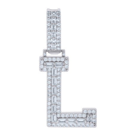 925 Sterling Silver Initial Pendant "L"