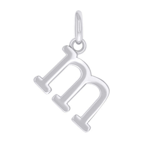 925 Sterling Silver Initial Pendant "M"