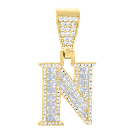 925 Sterling Silver Initial Pendant "N"