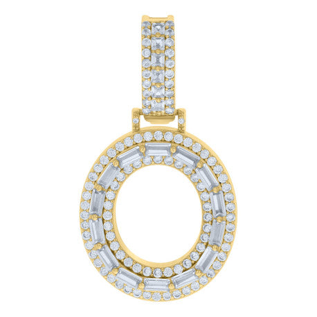 925 Sterling Silver Initial Pendant "O"