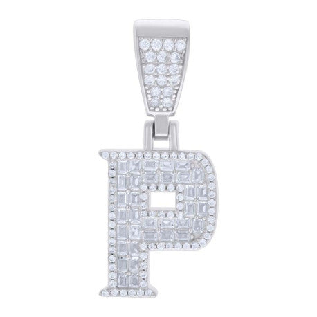925 Sterling Silver Initial Pendant "P"