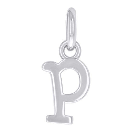 925 Sterling Silver Initial Pendant "P"