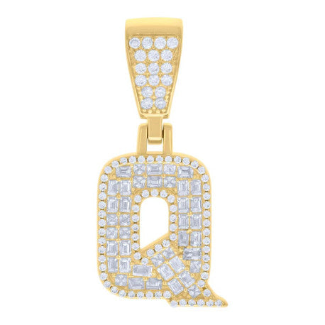 925 Sterling Silver Initial Pendant "Q"