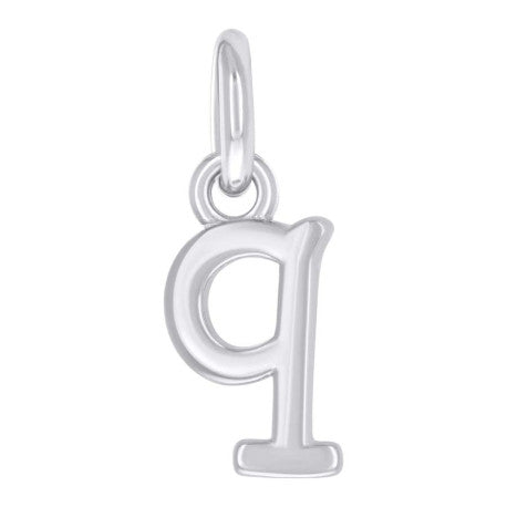 925 Sterling Silver Initial Pendant "Q"