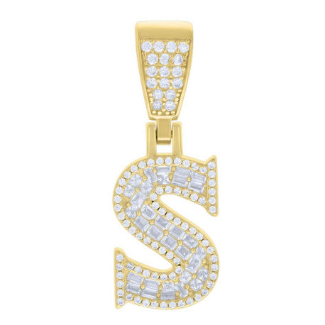 925 Sterling Silver Initial Pendant "S"