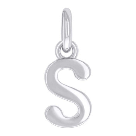 925 Sterling Silver Initial Pendant "S"