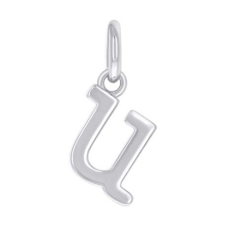 925 Sterling Silver Initial Pendant "U"