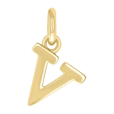 925 Sterling Silver Initial Pendant "V"