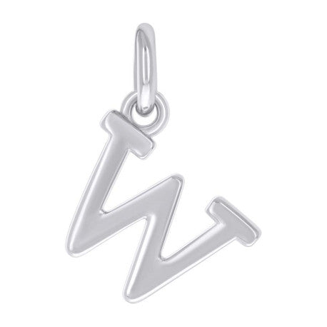925 Sterling Silver Initial Pendant "W"