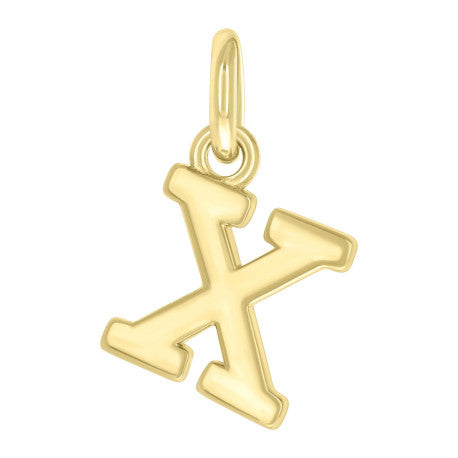 925 Sterling Silver Initial Pendant "X"