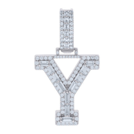 925 Sterling Silver Initial Pendant "Y"