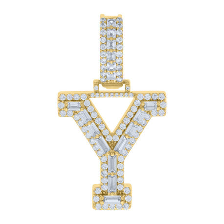 925 Sterling Silver Initial Pendant "Y"