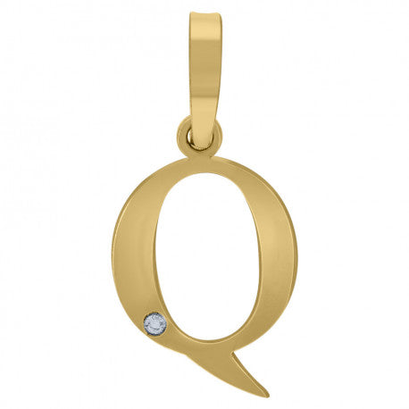 925 Sterling Silver Initial "Q" Letter Pendant
