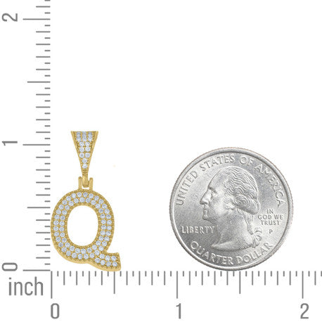925 Sterling Silver Initial "Q" Moissanite