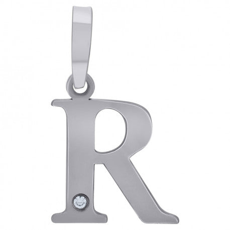 925 Sterling Silver Initial "R" Letter Pendant
