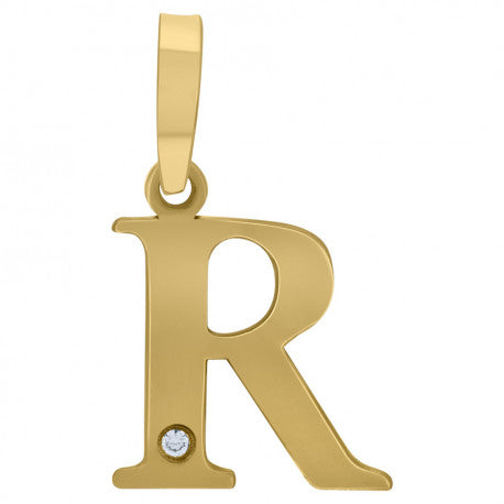925 Sterling Silver Initial "R" Letter Pendant