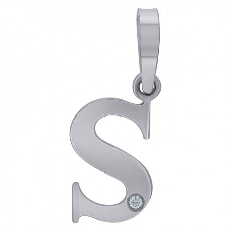 925 Sterling Silver Initial "S" Letter Pendant