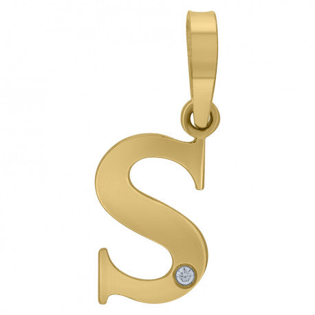 925 Sterling Silver Initial "S" Letter Pendant