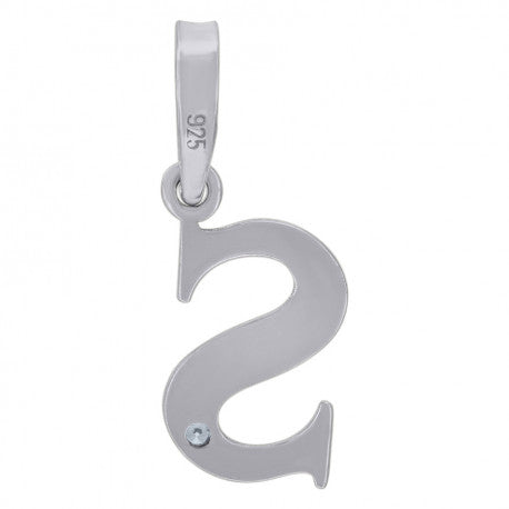 925 Sterling Silver Initial "S" Letter Pendant