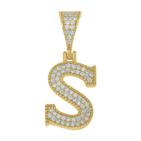 925 Sterling Silver Initial "S" Moissanite