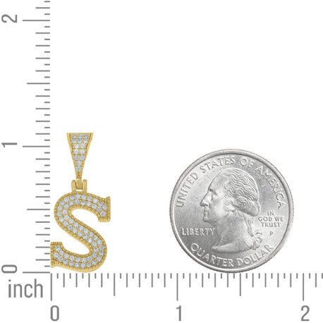 925 Sterling Silver Initial "S" Moissanite
