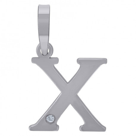 925 Sterling Silver Initial "X" Letter Pendant