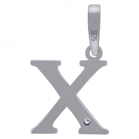 925 Sterling Silver Initial "X" Letter Pendant