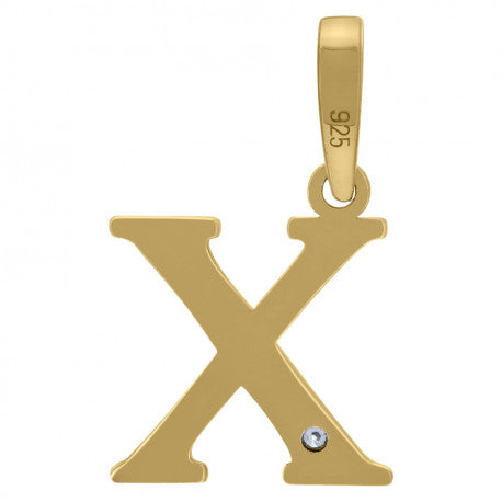 925 Sterling Silver Initial "X" Letter Pendant