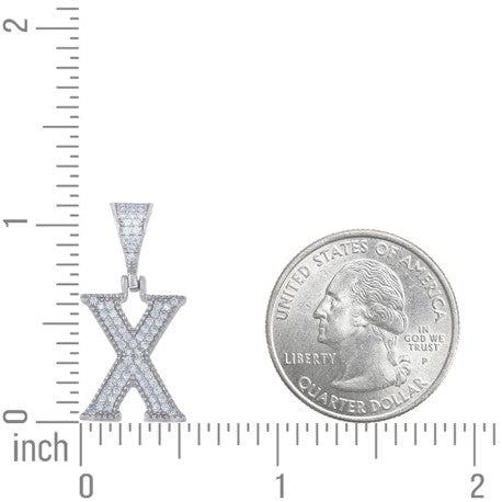 925 Sterling Silver Initial "X" Moissanite