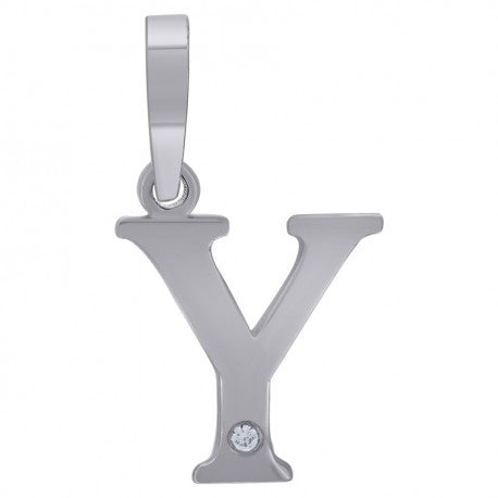 925 Sterling Silver Initial "Y" Letter Pendant