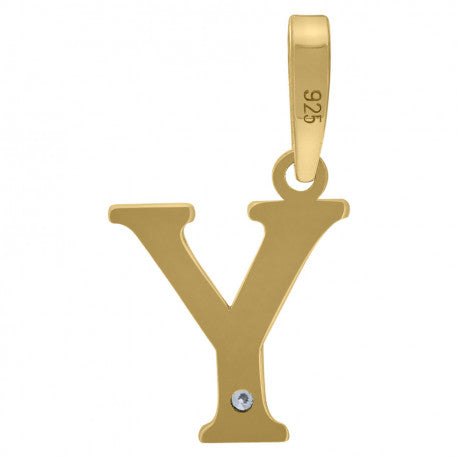 925 Sterling Silver Initial "Y" Letter Pendant
