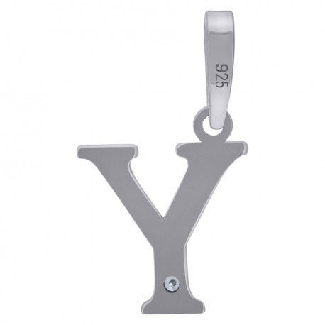 925 Sterling Silver Initial "Y" Letter Pendant