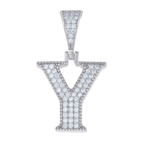 925 Sterling Silver Initial "Y" Moissanite