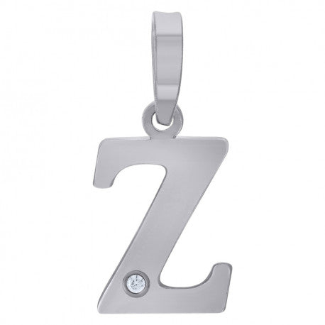 925 Sterling Silver Initial "Z" Letter Pendant