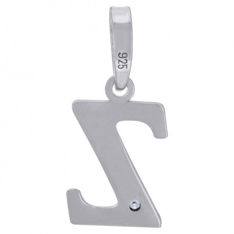 925 Sterling Silver Initial "Z" Letter Pendant