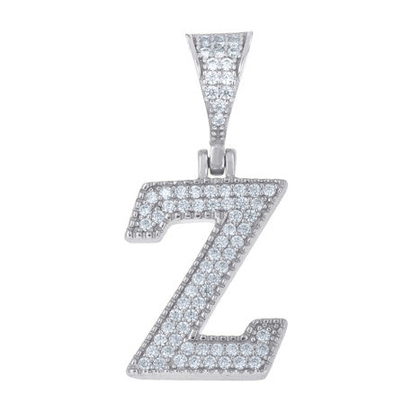 925 Sterling Silver Initial "Z" Moissanite