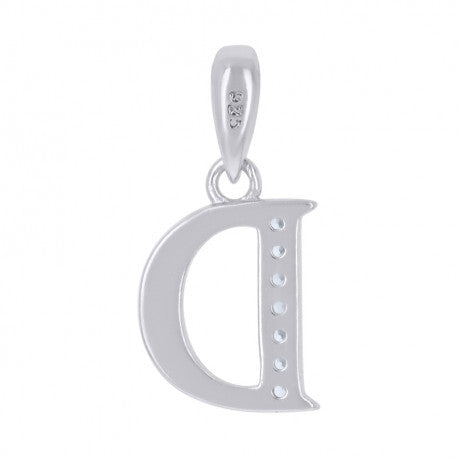 925 Sterling Silver Initial"D" Pendant