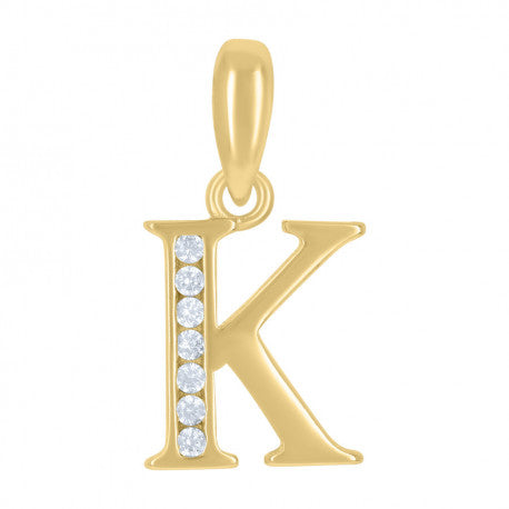 925 Sterling Silver Initial"K" Pendant