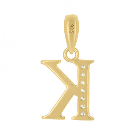 925 Sterling Silver Initial"K" Pendant