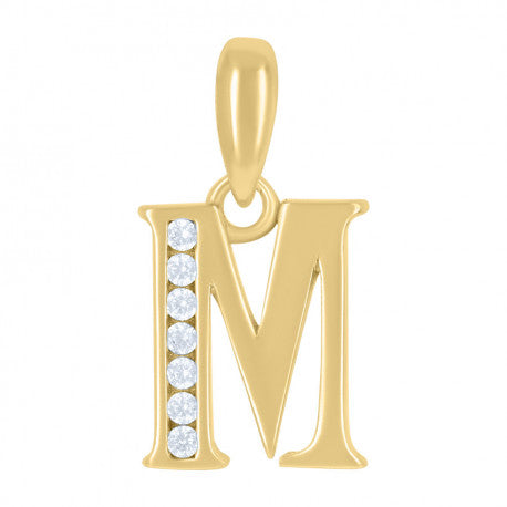 925 Sterling Silver Initial"M" Pendant