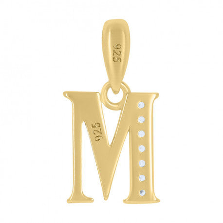 925 Sterling Silver Initial"M" Pendant