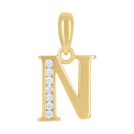 925 Sterling Silver Initial"N" Pendant