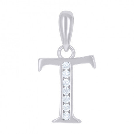 925 Sterling Silver Initial"T" Pendant