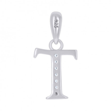 925 Sterling Silver Initial"T" Pendant