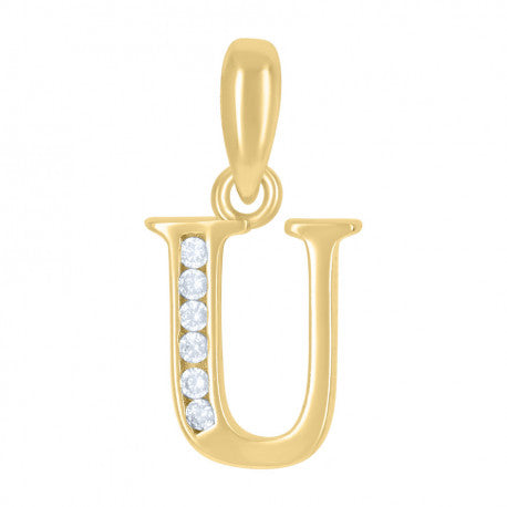 925 Sterling Silver Initial"U" Pendant